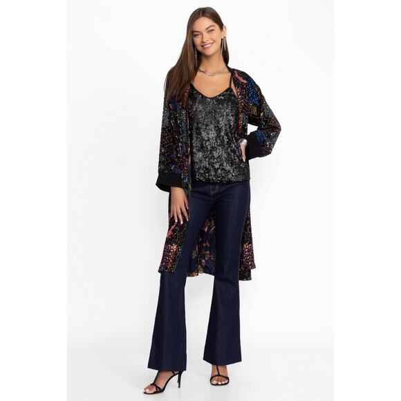 NWT Johnny Was Etta Sequin Cami Size XS Black Top - Picture 6 of 14